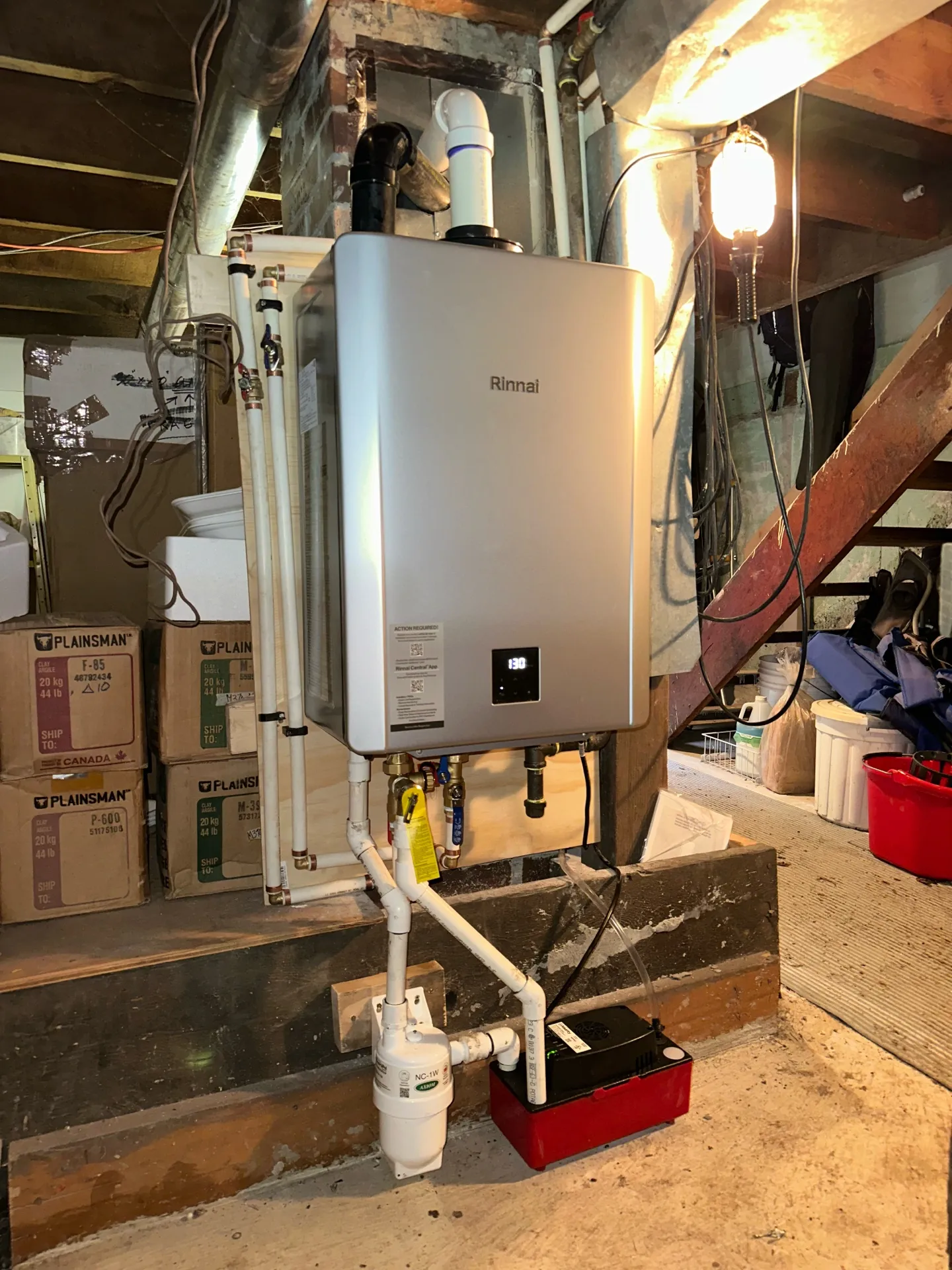 Rinnai tankless water heater installation in West Vancouver BC - professional gas fitting and venting by Budget Heating